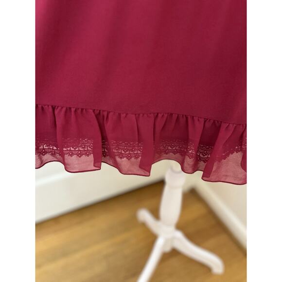 Moulinette Soeurs Anthropologie Pink Ruffle Silk Feminine Flirty Dress Sz 2 - Picture 4 of 7